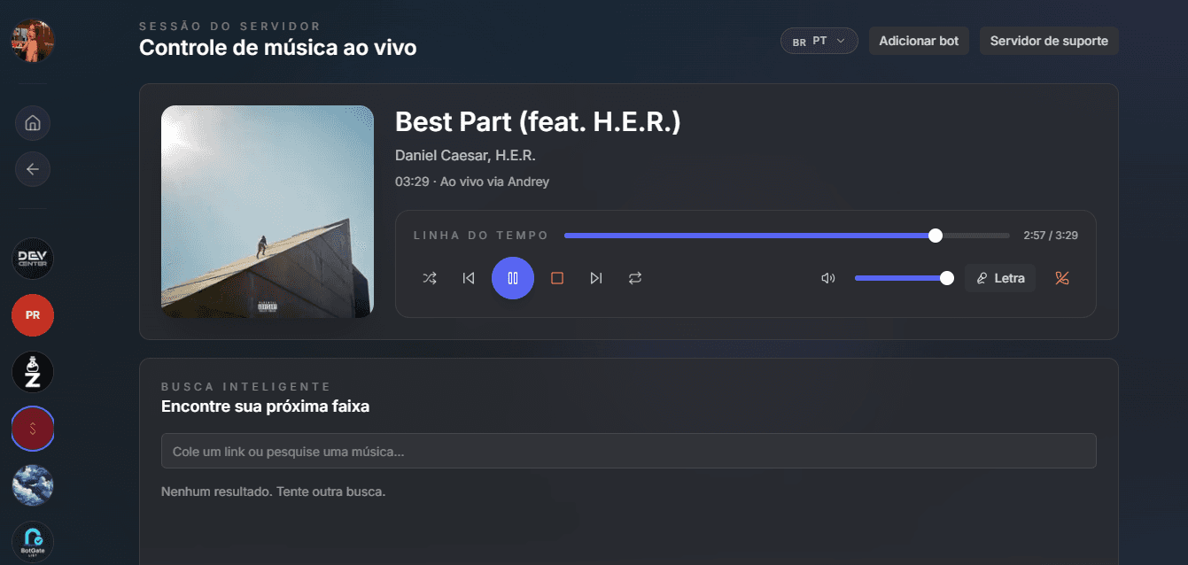 Preview do painel web