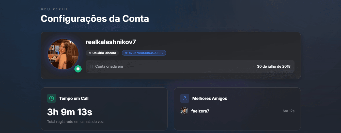 Preview do painel web